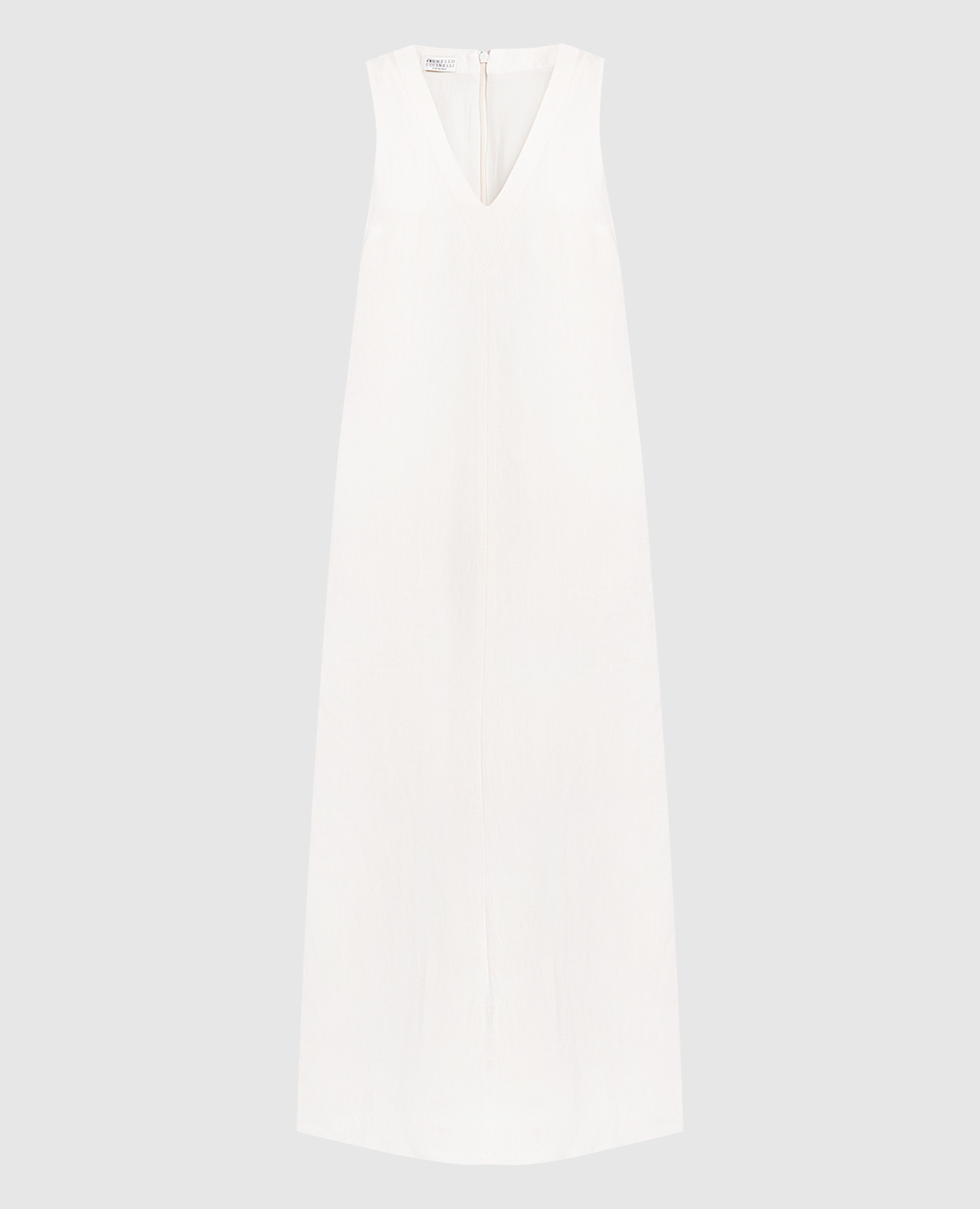 Белое платье макси с цепочкой мониль