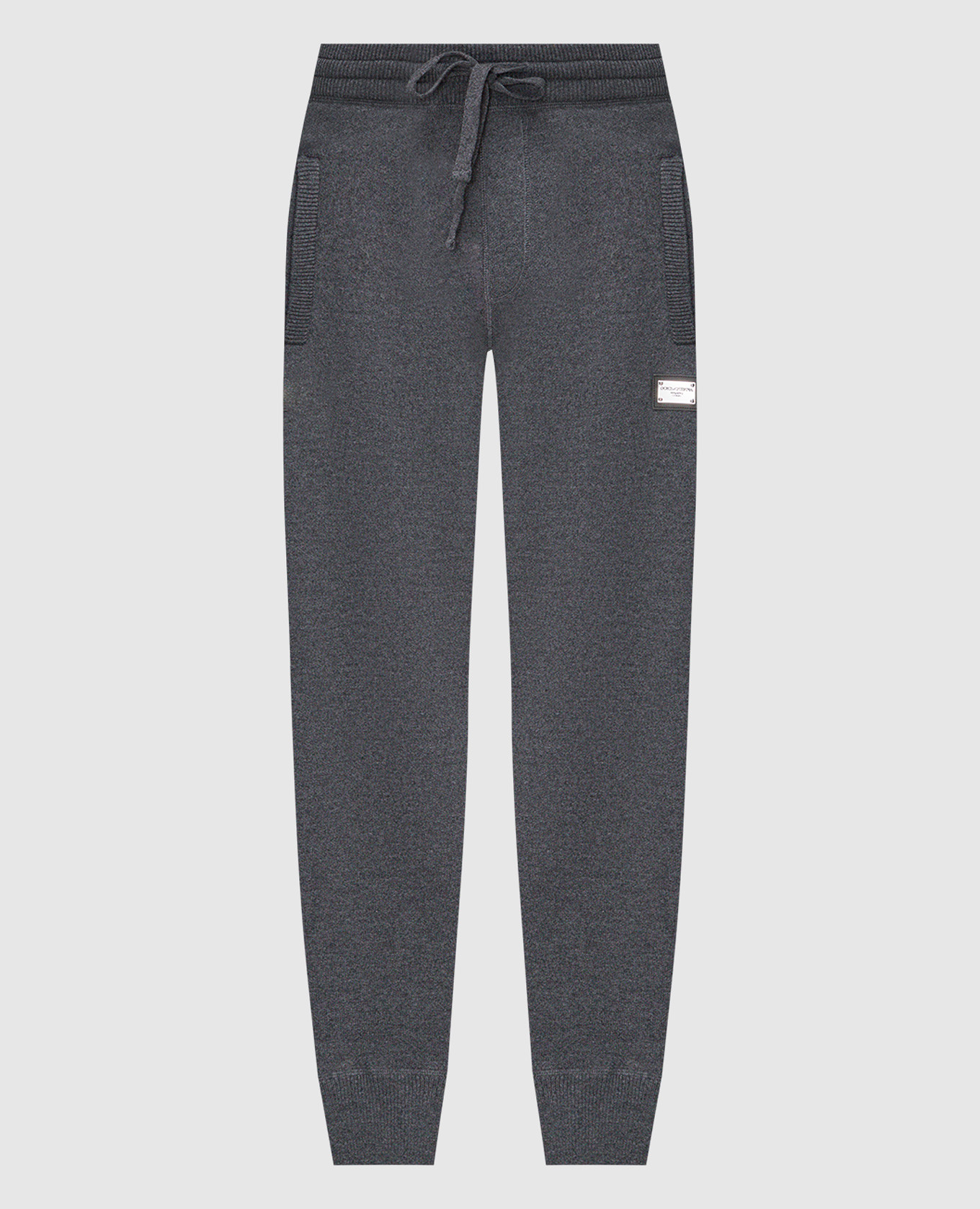 Gray logo wool and cashmere joggers