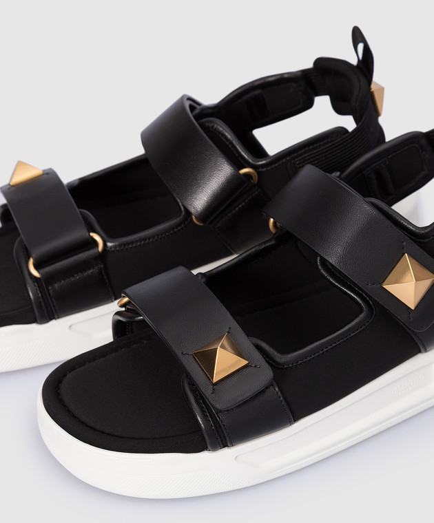 Valentino Черные сандалии Roman Stud XW2S0DX7DWE изображение 4
