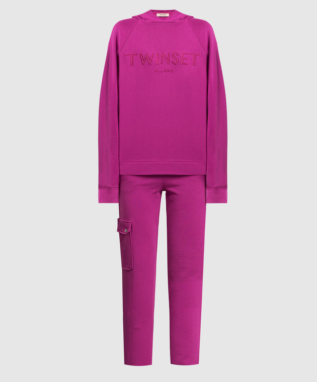 Twinset Pink tracksuit with logo embroidery 222TP2492