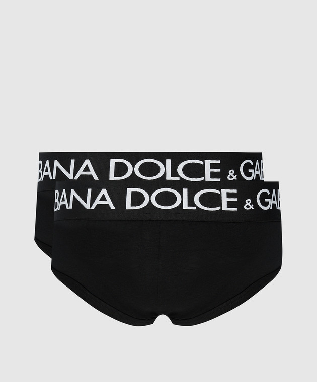 Dolce&Gabbana Set of black briefs with logo M9D69JONN97 image 2