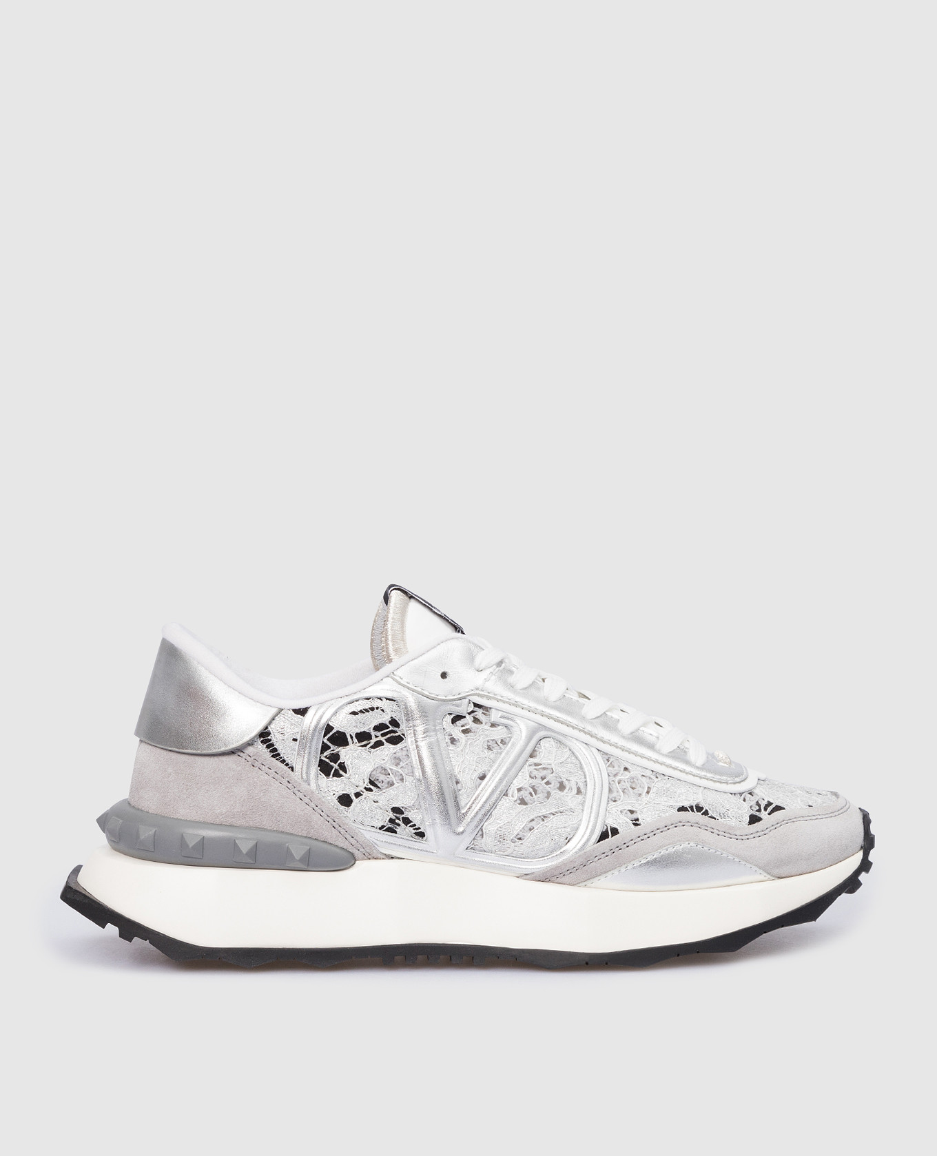 

Серебристые кросссовки с кружевом и эмблемой Lacerunner lace, Серебристый, Кроссовки