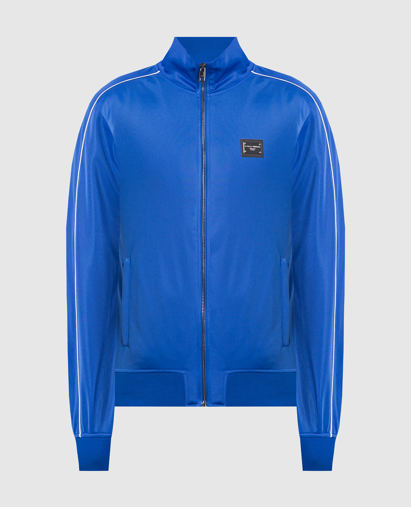 Blue sports jacket with a logo