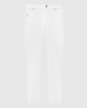 Brunello Cucinelli Білі завужені штани з проріхами M262PX2340