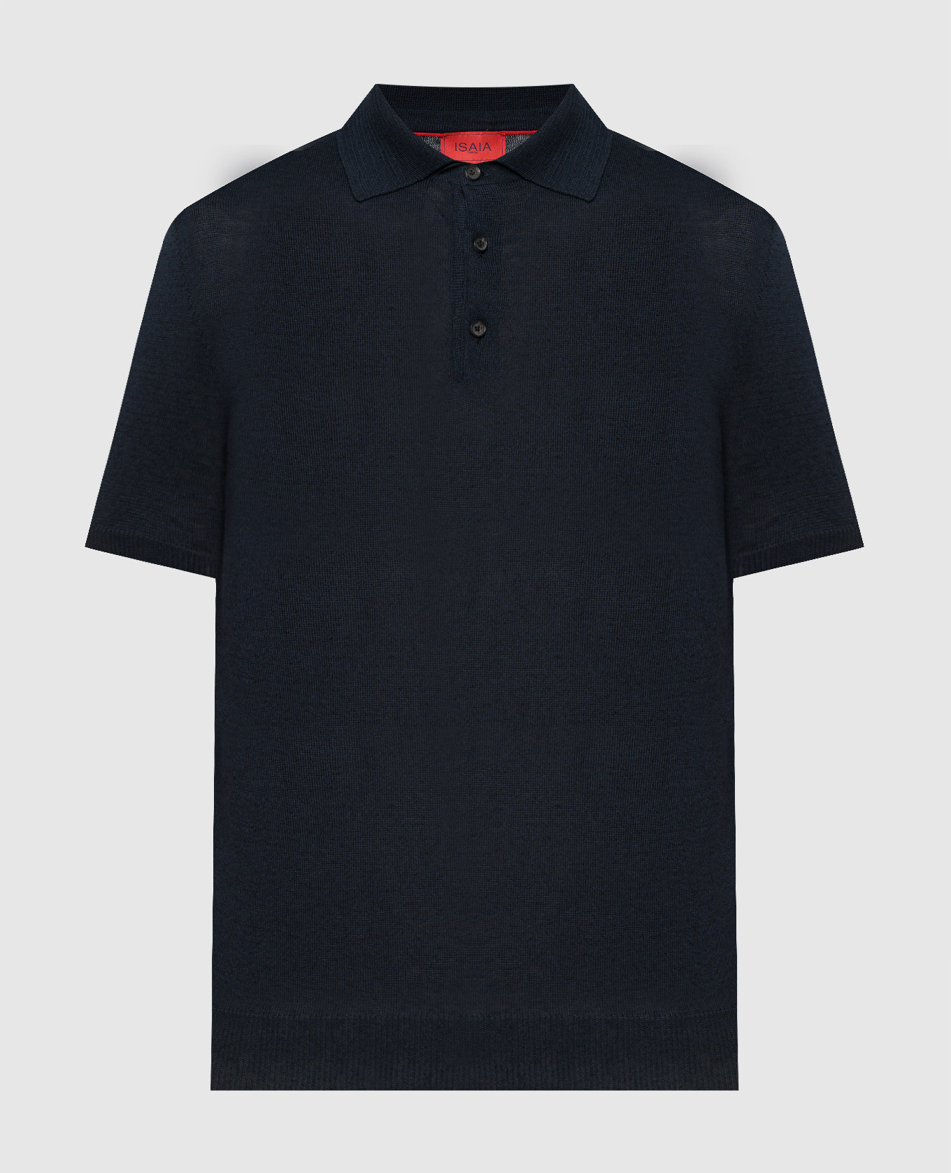 Blue polo shirt with linen