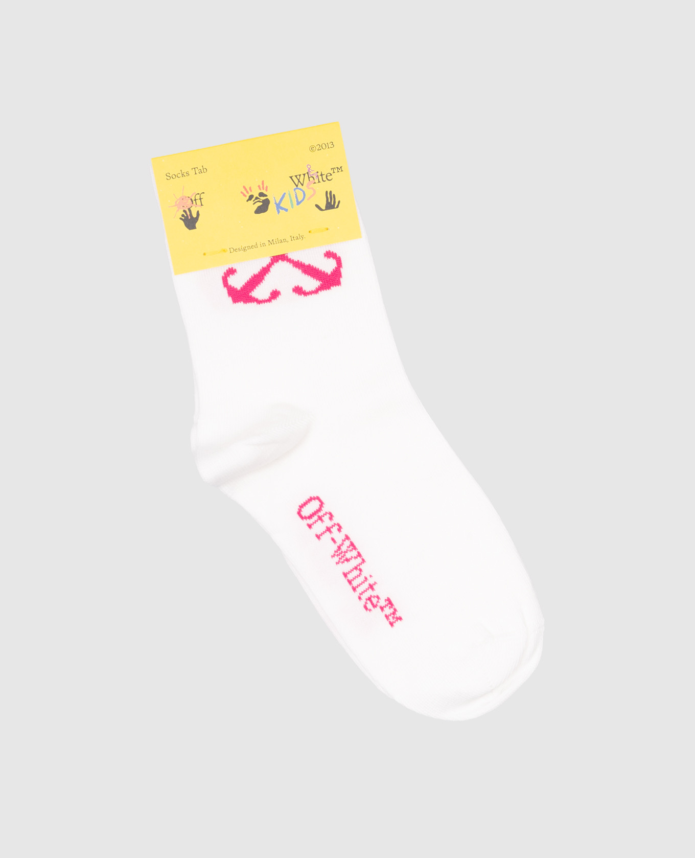 Children's white socks with a logo