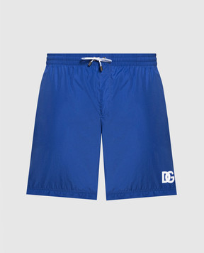 Dolce&Gabbana Сині шорти для плавання з принтом DG M4E39TFUSFW