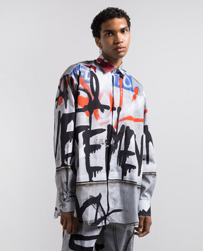 Vetements Серая рубашка Gaffiti в принт UE54SH340G