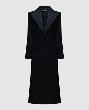Dolce&Gabbana Чорне пальто з вовни та шовку F0W1LTFU227