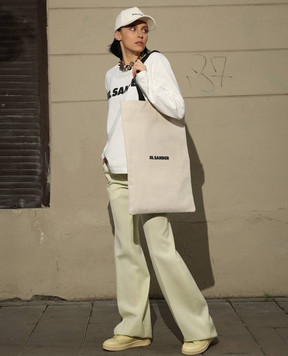 Jil Sander Желтые брюки клеш из шерсти J02KA0142J40002