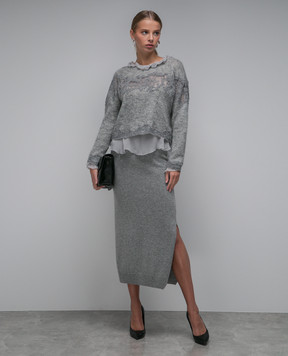 Ermanno Scervino Сірий джемпер з мереживом D432L718NKD