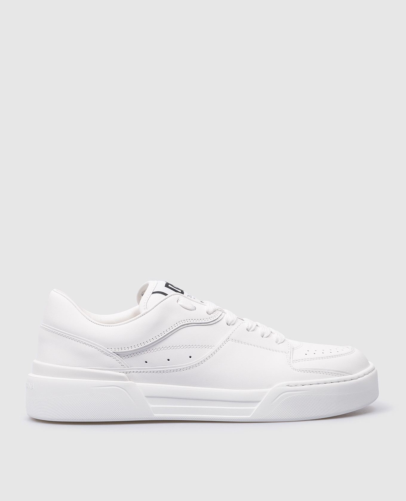 New Roma white leather sneakers with logo