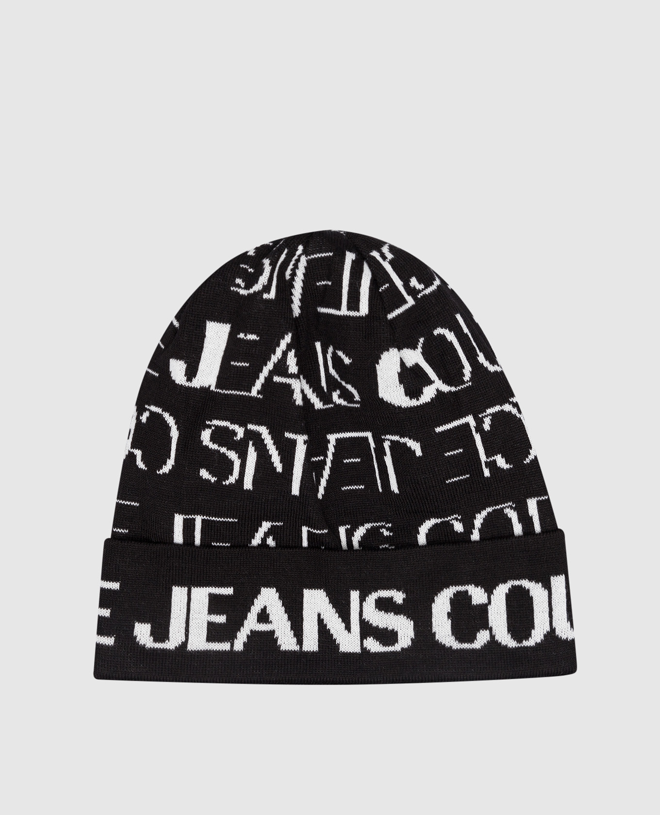 Черная шапка в контрастный узор логотипа