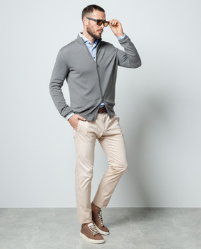 Cashmere&Whiskey Сірий кардиган з вовни мериноса 97396