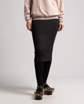 Brunello Cucinelli Черная юбка в рубчике с люрексом M41822999P