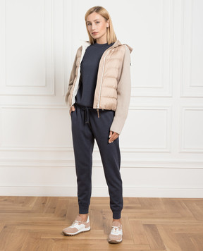 Brunello Cucinelli Синие джогеры из кашемира с цепочкой мониль M12169199