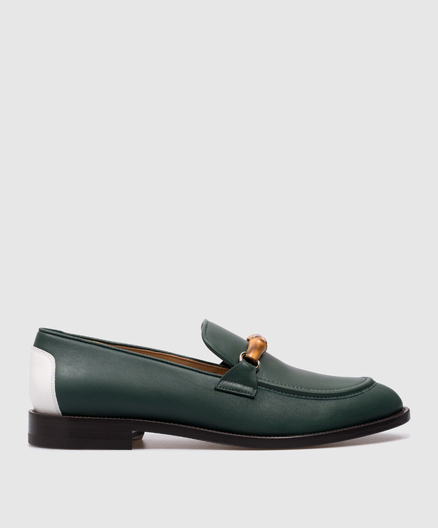 Casablanca Green leather loafers with bamboo decor UAF23FW018M02