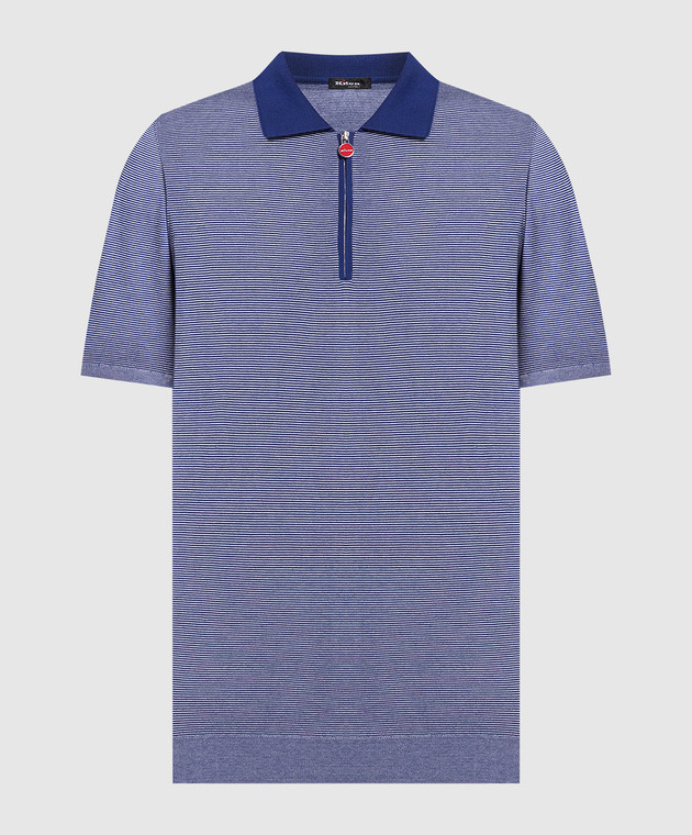 Kiton Blue striped polo shirt UK939E23
