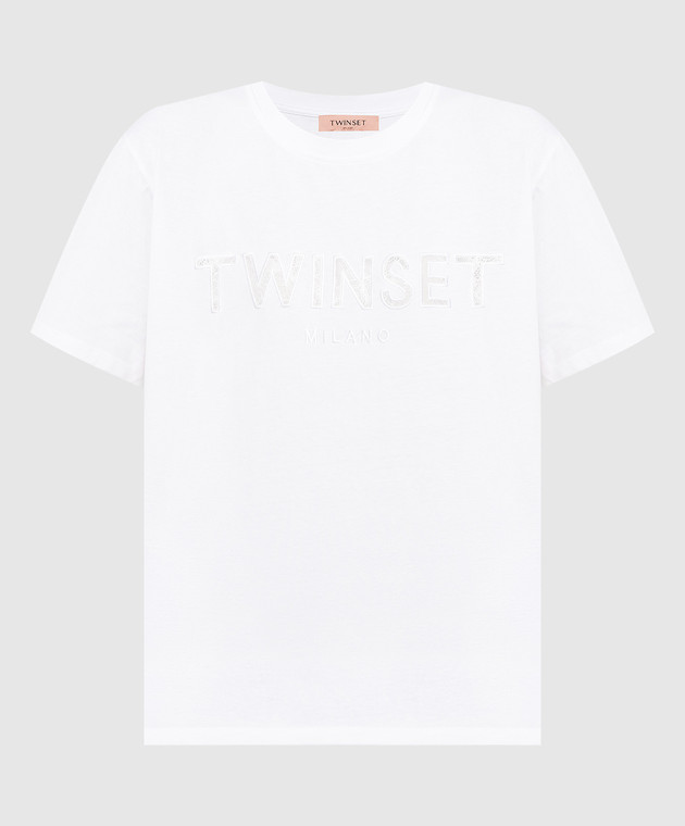Twinset White t-shirt with logo embroidery 231TP2471