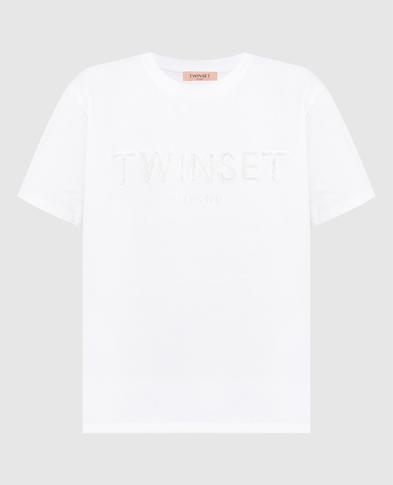 White t-shirt with logo embroidery