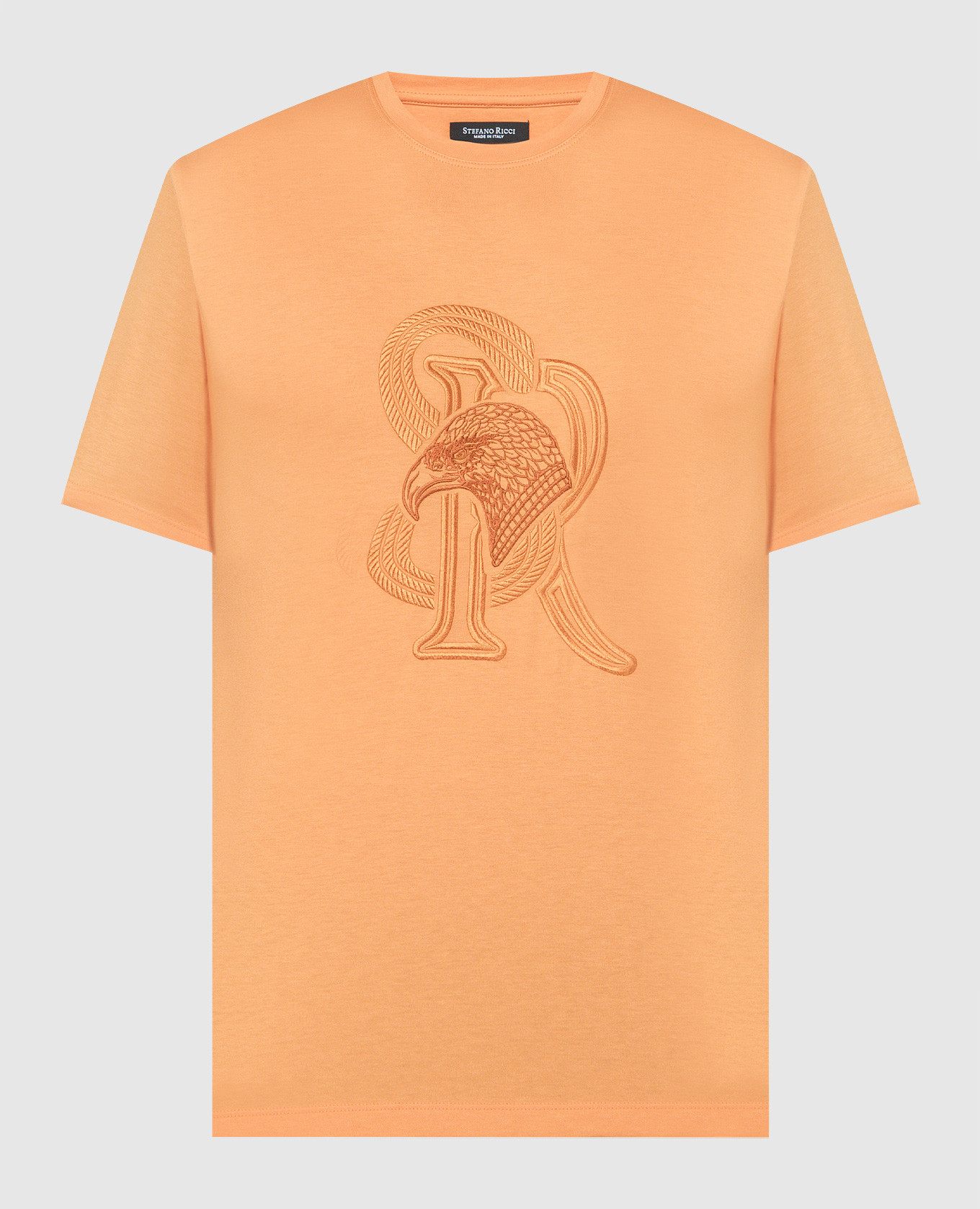 Оранжевая футболка с вышивкой логотипа