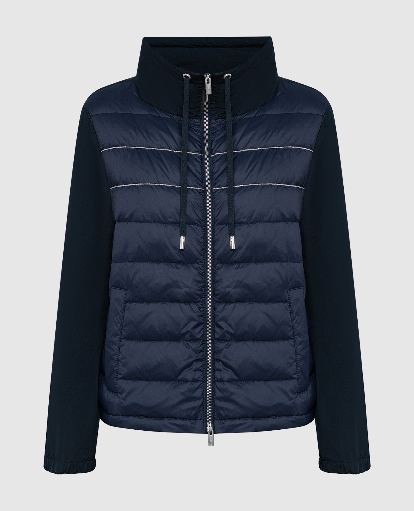 Blue combined jacket with monil chain