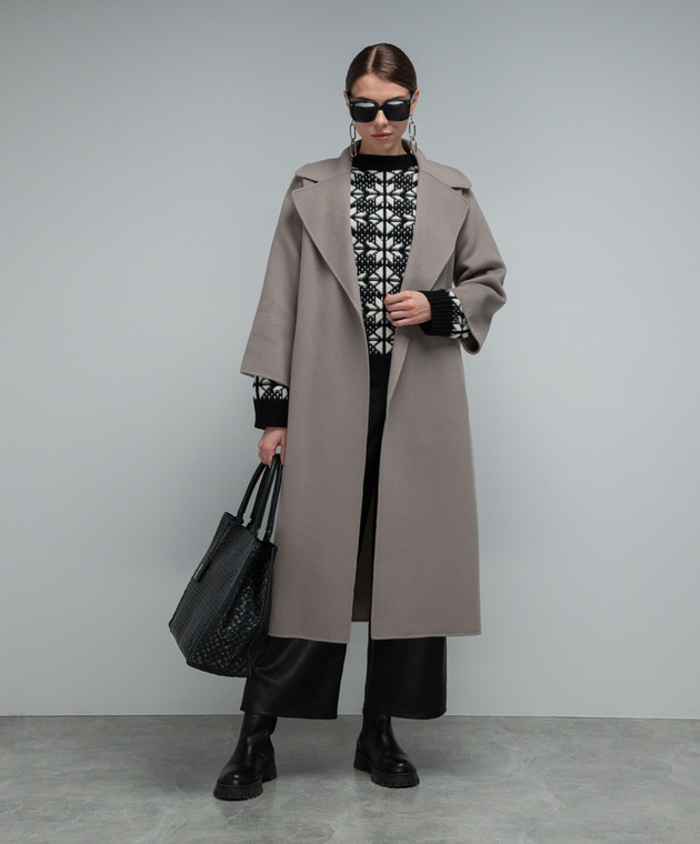 Max Mara Серое пальто Venice из шерсти VENICE изображение 2