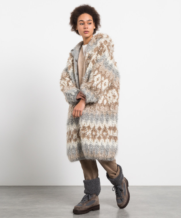 Brunello Cucinelli Коричневое пальто M1U344106 изображение 2