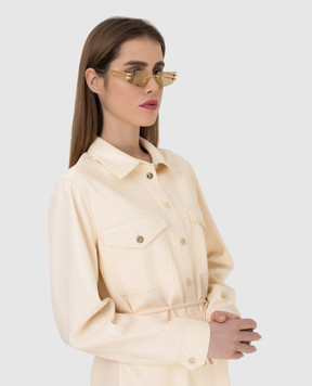 Balmain Золотистые солнцезащитные очки Fixe BPS123D54