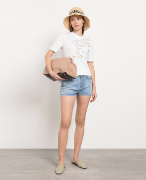 Ermanno Scervino Голубые джинсовые шорты с прорехами D427P324FKV