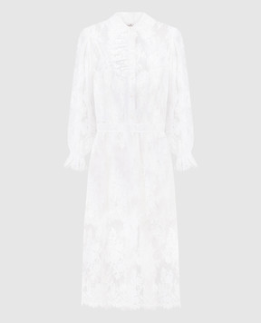 Ermanno Scervino Біла сукня міді з мереживом D442Q323SYJ