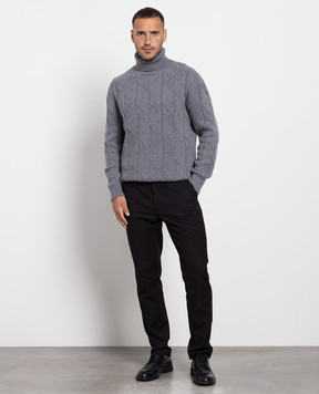 Cashmere&Whiskey Серый свитер с кашемиром в фактурный узор. MU8821305341LO