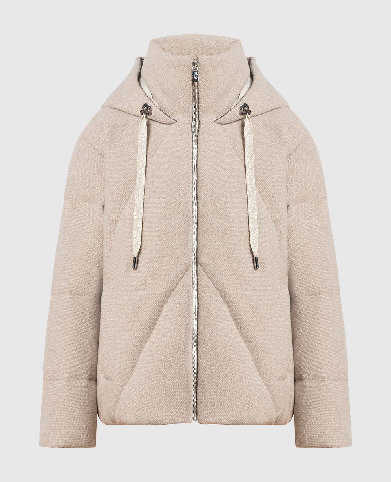 

Серый пуховик из кашемира, Пуховики