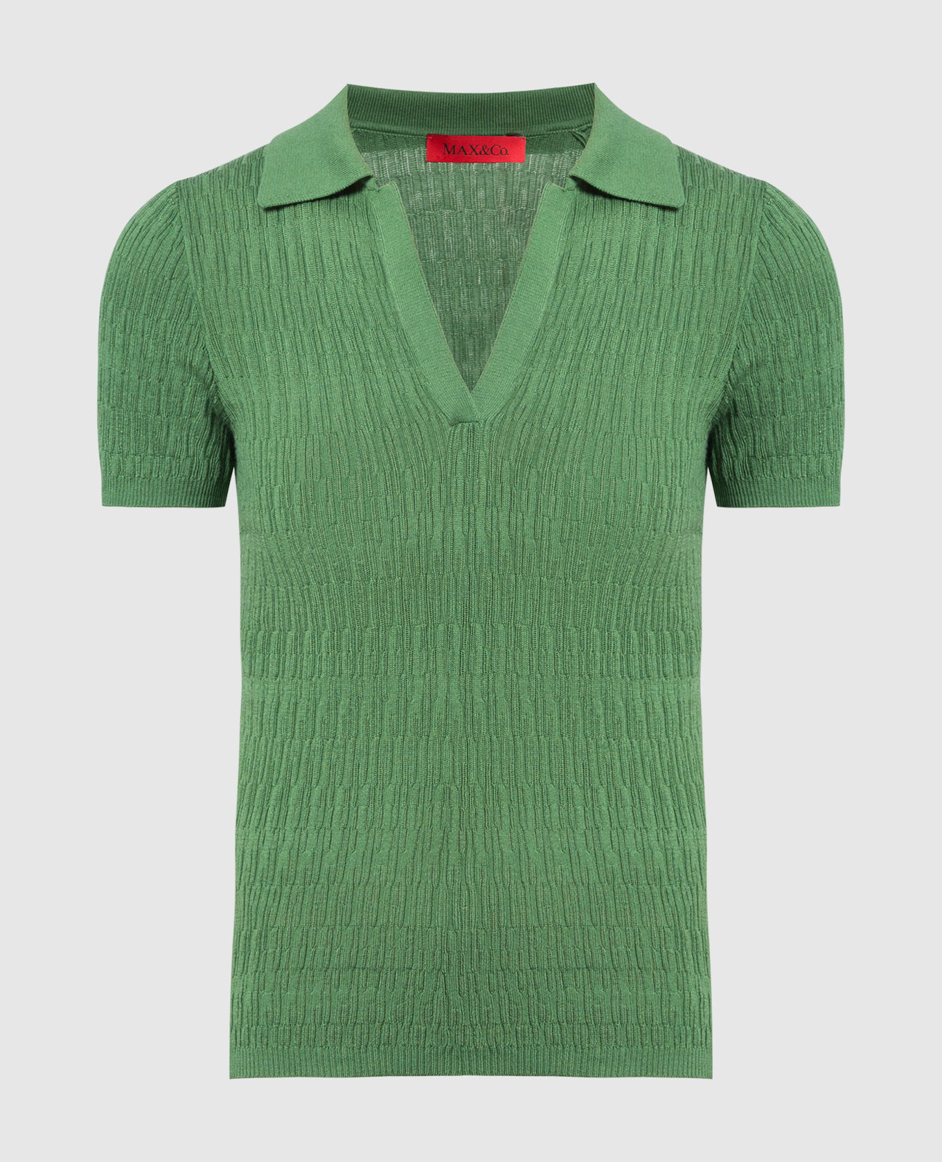 

Зеленое поло в тканом узоре., Зеленый, Поло