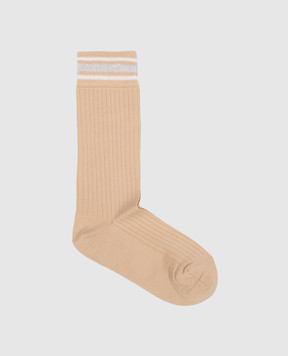 Brunello Cucinelli Бежеві шкарпетки з люрексом MCS990069