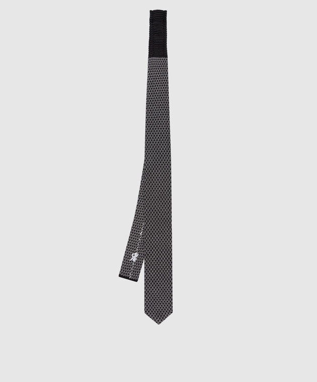 Stefano Ricci Дитяча чорна краватка з шовку в контрастний візерунок YCRMTSR8189 зображення 2