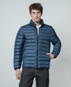 Stone Island Синя пухова куртка з патчем логотипа 801542424