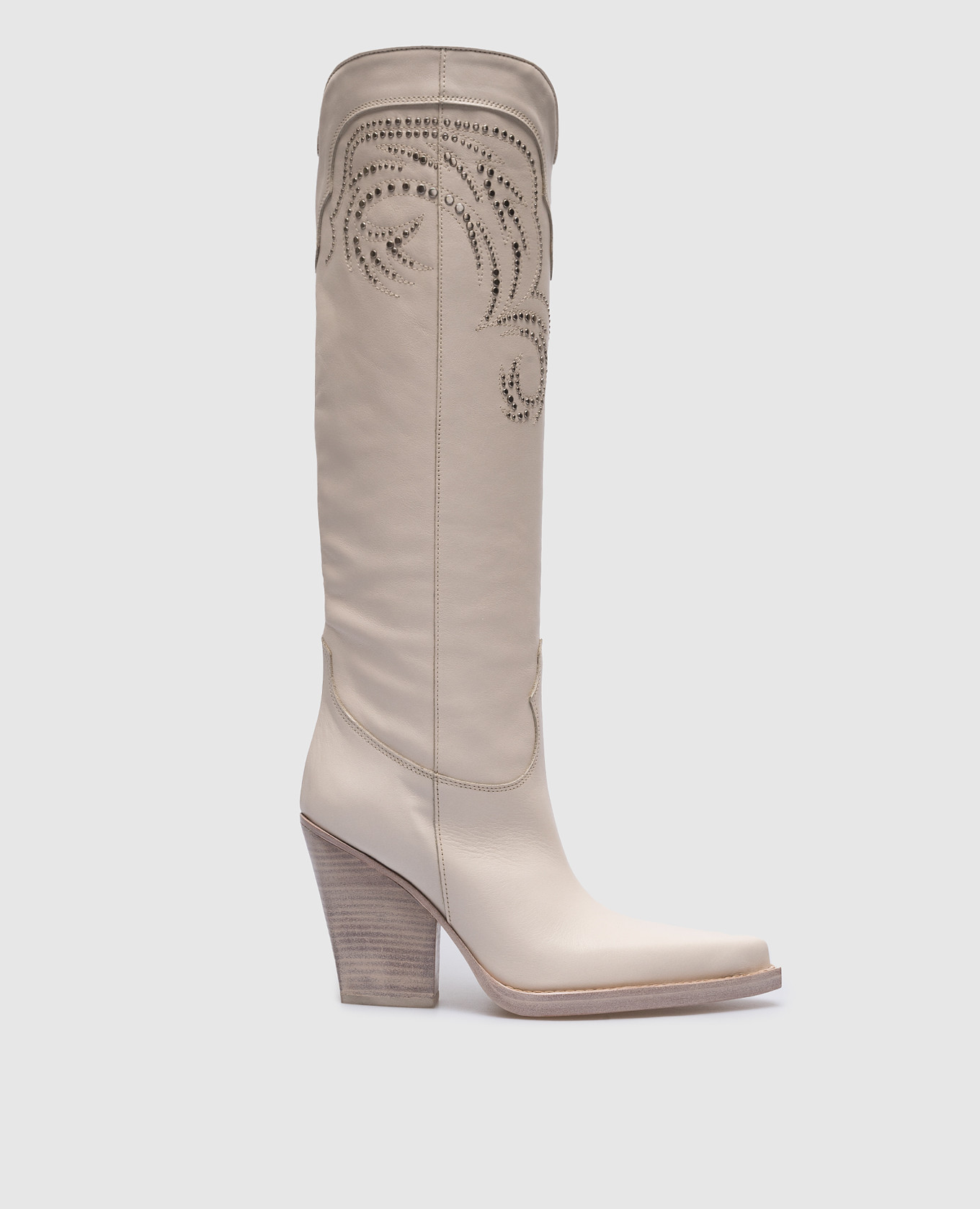 El Dorado white leather boots