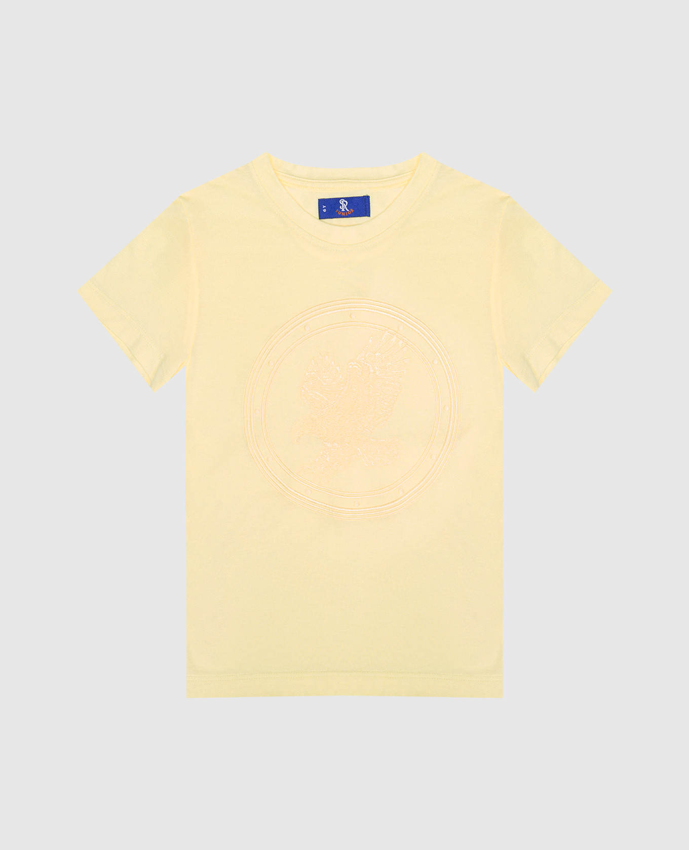 

Детская желтая футболка с вышивкой логотипа, Желтый, Футболки