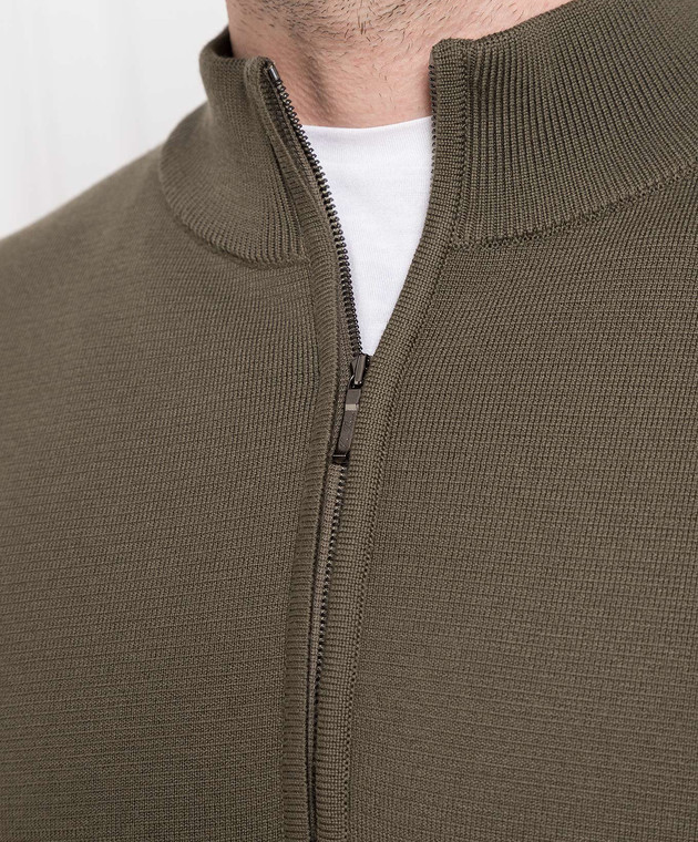 Loro Piana Свитер цвета хаки Empire из шерсти FAM9257 изображение 5