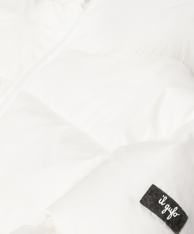 Il Gufo Детский белый пуховик с мехом енота A21GP277N003116 изображение 3