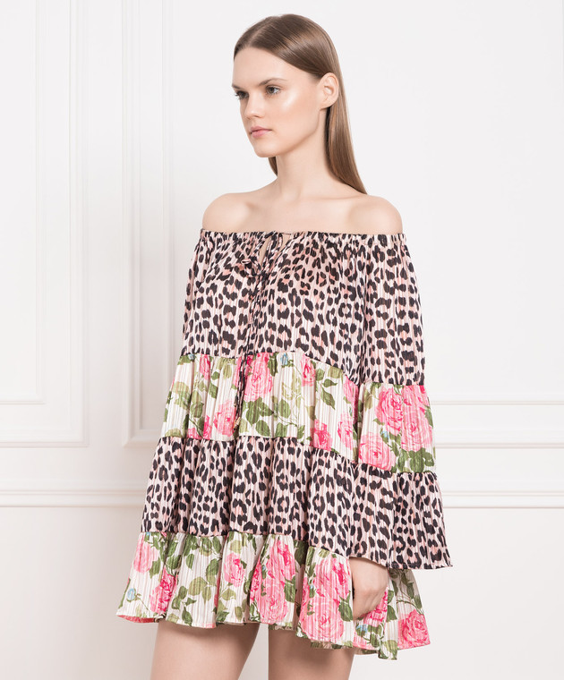 Twinset Mini dress in leopard and floral print 231LB2DEE изображение 3