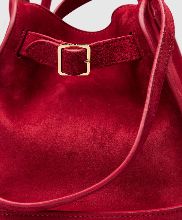 The Row Красная сумка-боулер Margaux 10 из замши W1190L25 изображение 5