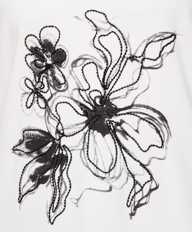 Marina Rinaldi White t-shirt with a floral print VITTORIA image 5