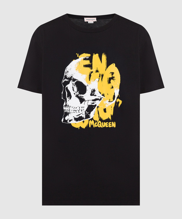 Alexander McQueen Чорна футболка з мотивом Skull 711175QTZ46