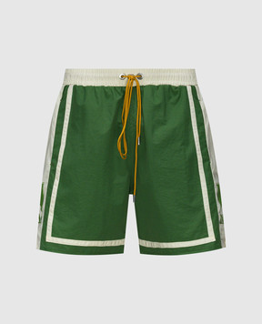 Rhude Зеленые шорты MOONLIGHT с принтом логотипа RHPS24SH06016130