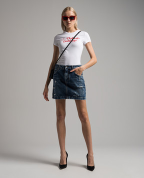 Dolce&Gabbana Біла футболка з принтом логотипа F8U48TGDCA2