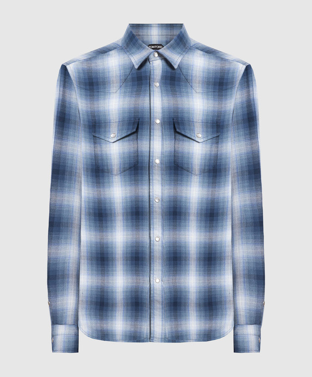 Tom Ford Blue checked shirt HDS001FMC008S23