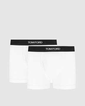 Tom Ford Набор белых трусов-боксеров с узором логотипа. T4XC31410