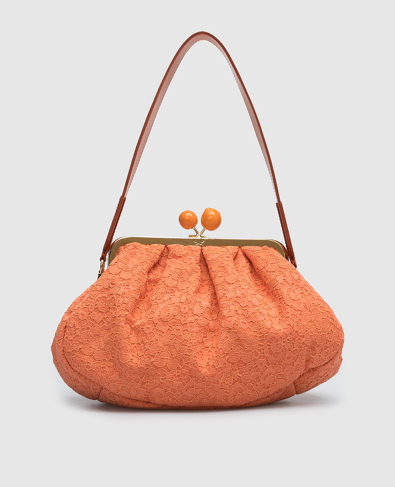 Оранжевая сумка с кружевом